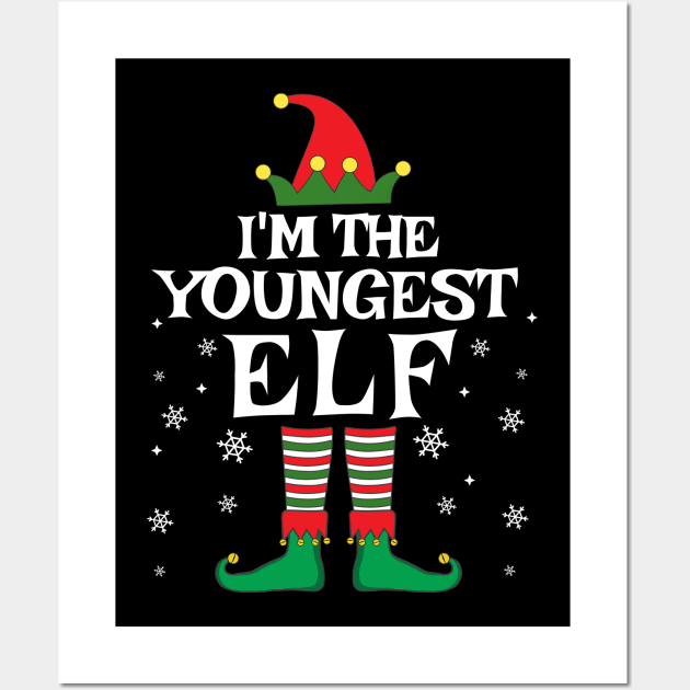 I'm The Youngest Elf Matching Family Christmas Gifts Wall Art by TheMjProduction